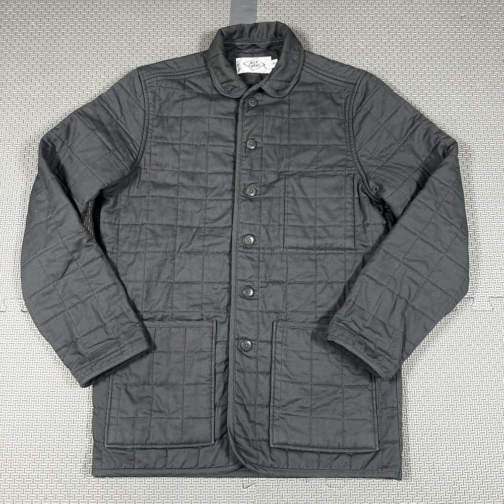 Alex Crane Quilted Jacket Gray Men's Sz XS Collared Button Down Coat Shacket EUC
